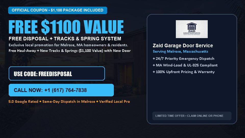 Zaid Garage Door Service FREE Haul-Away & Heavy-Duty Tracks with New Door in Melrose, MA